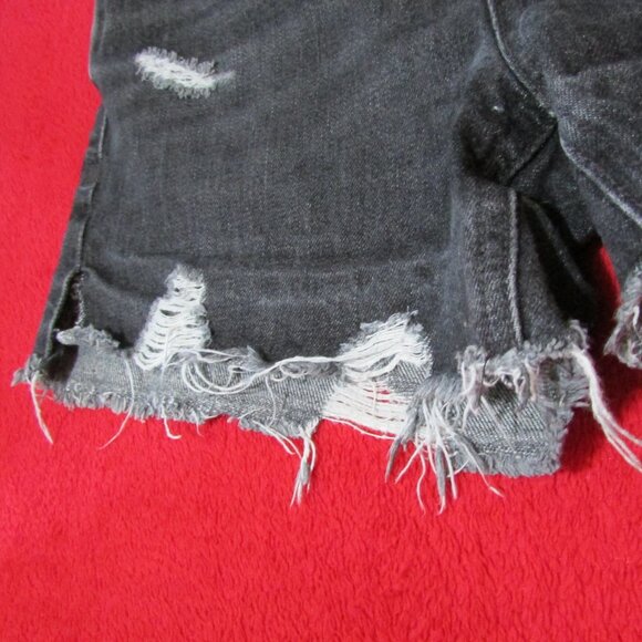 Free People We the Free Black Distressed Shorts High Rise 3-4" inseam - Picture 5 of 8